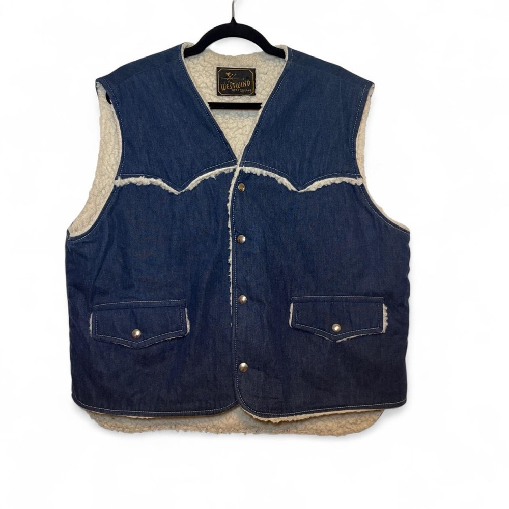 Westwind Vintage Men’s Denim/Shearling Vest